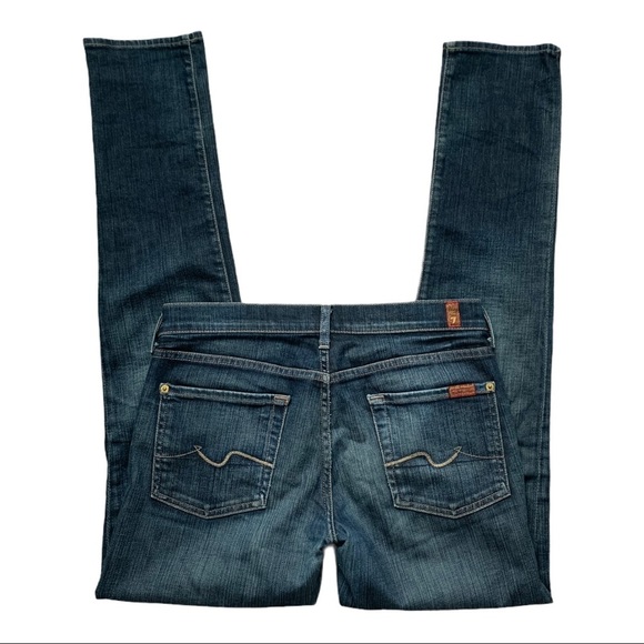 7 for all Mankind Roxanne Jeans Dark Wash Mid Rise Slim Leg Size 29 - Picture 11 of 12